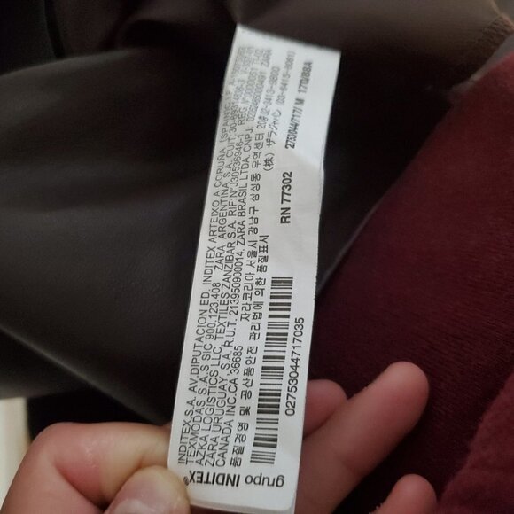 Zara Brown Faux Leather A Line Dress - Picture 6 of 7